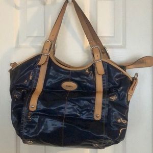 Navy Tod’s Purse with Tan Accents